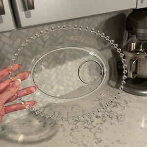 Set of 4 Candlewick clear oval snack plates